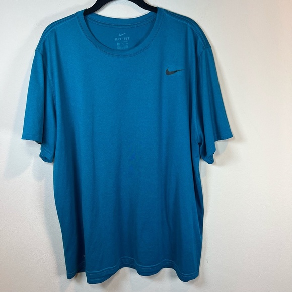 Nike Mens Legent Dri-Fit T-Shirt Teal Blue Crew Neck Lightweight Athletic Sz XXL - Picture 1 of 11